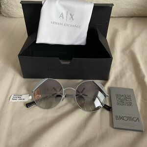 Armani Exchange Gray Round Sunglasses